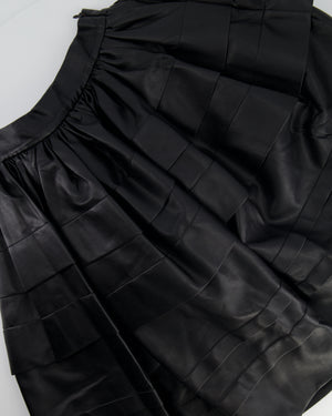 Ermanno Scervino Black Ruffled Leather Skirt Size IT 38 (UK 6)