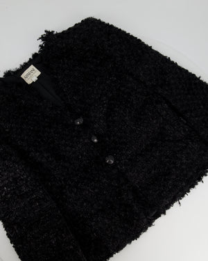 Armani Black Metallic Wool Tweed Jacket IT 42 (UK 10)