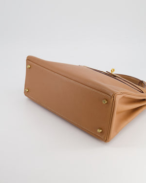 Hermes Vintage Kelly Bag 32cm in Gold Courchevel Leather with Gold Hardware