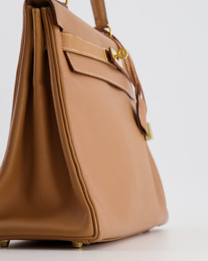 Hermes Vintage Kelly Bag 32cm in Gold Courchevel Leather with Gold Hardware
