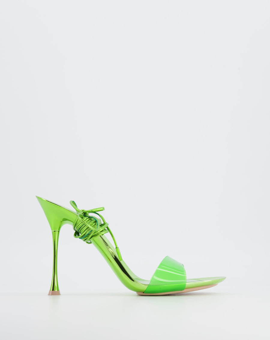 Gianvito Rossi Green PVC Lace Up Heels Size EU 41