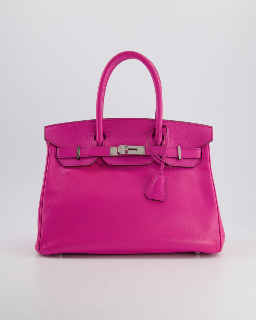 Hermès Birkin Bag 30cm Verso in Rose Tyrien Pink Epsom Leather with  Palladium Hardware