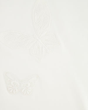 Valentino White Skater Dress with Lace Butterfly Embroidery Size S (UK 8)