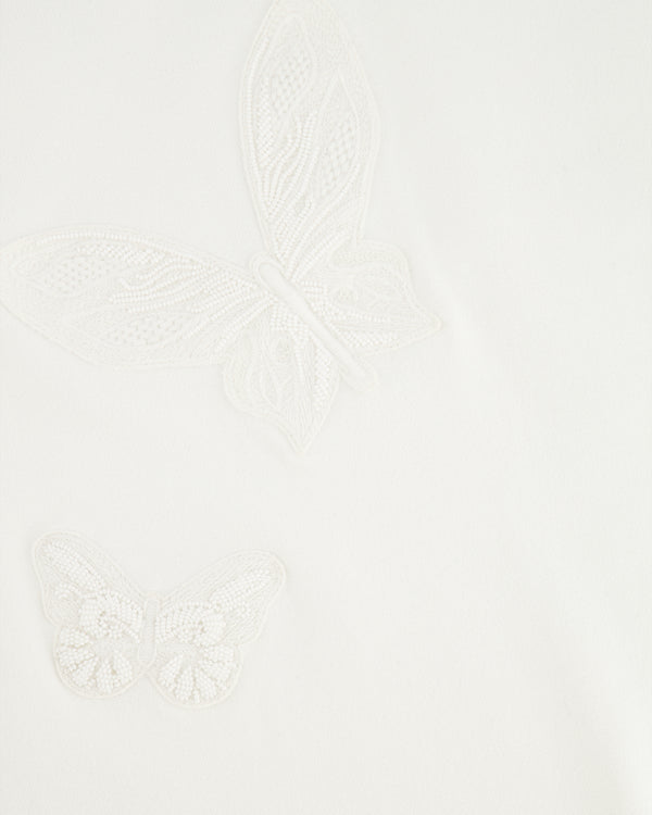 Valentino White Skater Dress with Lace Butterfly Embroidery Size S (UK 8)