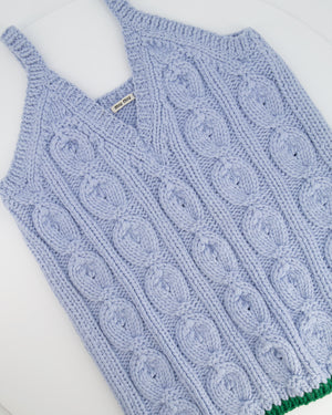 Miu Miu Blue Knitted Crochet Top Size IT 38 (UK 6)