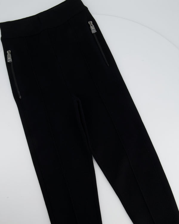 Ermanno Scervino Black Knitted Leggings with Zip Detailing Size IT 36  (UK 4)