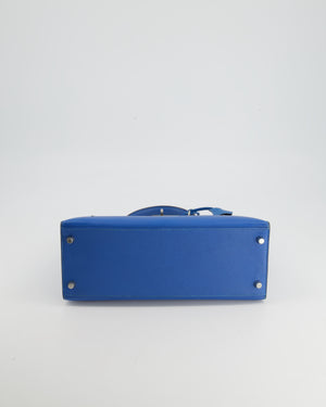 Hermès Kelly Sellier Bag 28cm in Blue Electric Epsom Leather with Palladium Hardware