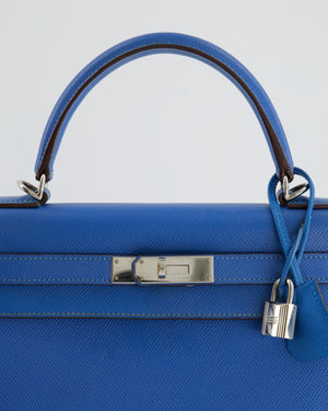 Hermès Kelly 28 Sellier Blue France Epsom leather Palladium Hardware 