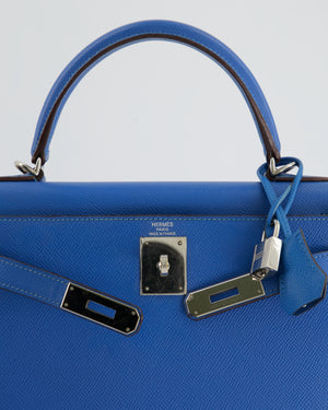 New Hermès Kelly 28 sellier handbag strap in Prussian blue Epsom