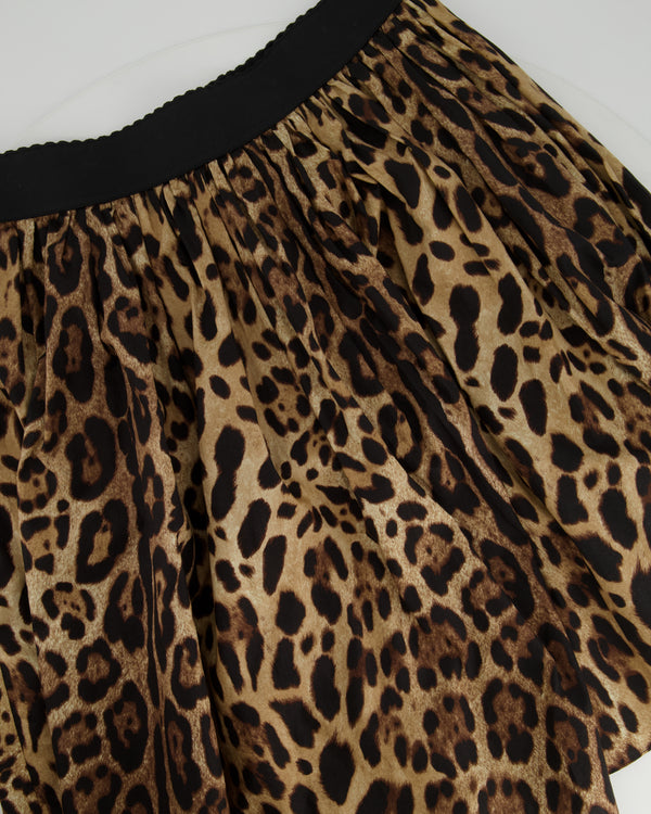 Dolce & Gabbana Leopard Print Mini Skater Skirt Size IT 48 (UK 16)