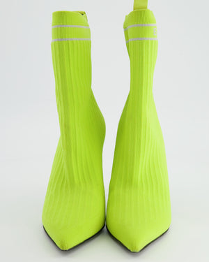 Balmain Neon Yellow Skye Sock Boots Size EU 38 RRP £775