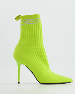Balmain Neon Yellow Skye Sock Boots Size EU 38 RRP £775