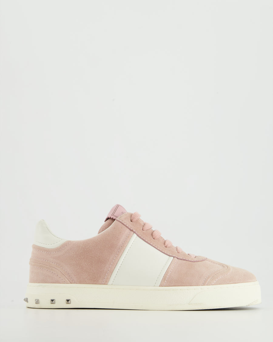 Valentino Pink Suede Trainers with Rockstud Detail Size EU 38