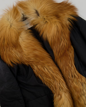 Ermanno Scervino Black Puffer Coat With Fur Size IT 40 (UK 8)