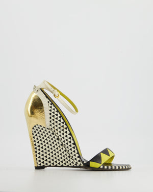 Sergio Rossi Sottsass Wedges with Gold Detailing Size EU 40