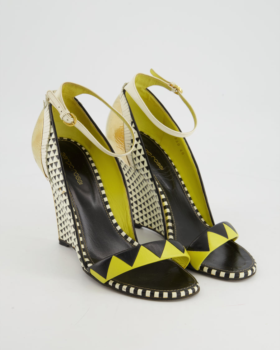 Sergio Rossi Sottsass Wedges with Gold Detailing Size EU 40