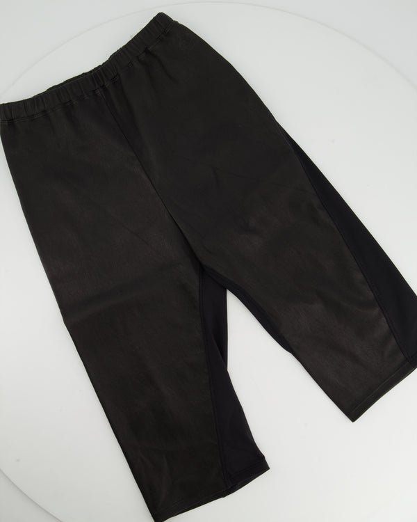 Loewe Black Leather Panelled Cycling Shorts Size XS (UK 4-6)