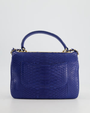 Chanel Croc Flap Bag in Light Blue and Gold
