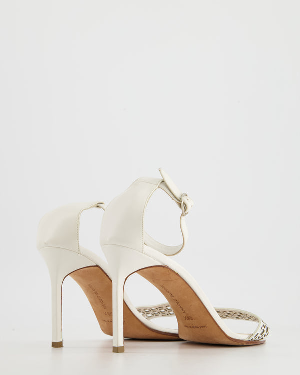 Manolo Blahnik White Leather Heels Size EU 38.5