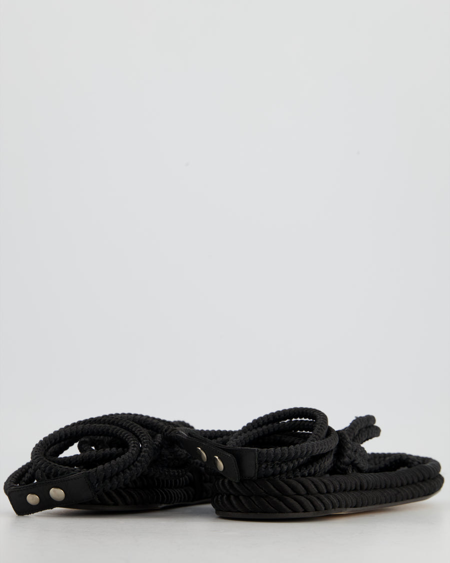Isabel Marant Black Rope Tie Sandals Size EU 41