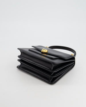 Bulgari Black Serpenti Forever Top Handle Bag with Gold Hardware
