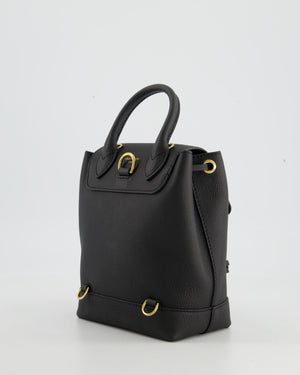 Louis Vuitton Black Mini Lock Me Backpack Bag in Grained Leather with Gold Hardware