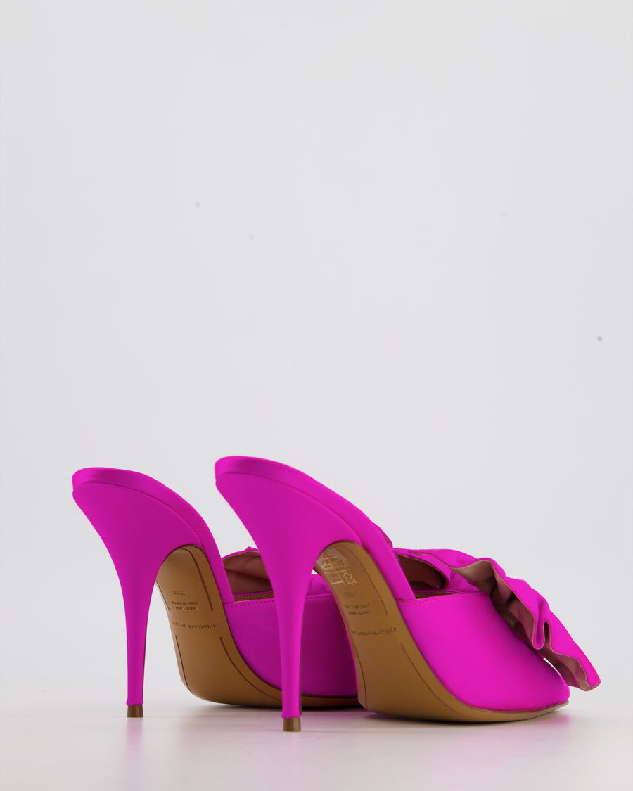 Alexandre Vauthier Pink Satin Mule with Bow Detail EU 39.5