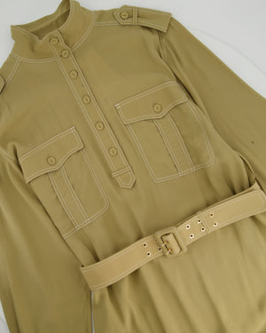 Zimmermann Beige Shirt Midi Dress with Belt Size 2 (UK 12)
