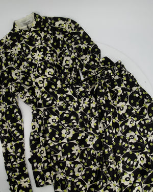 Valentino Black, Green & White Floral Print Shirt and Trousers Set IT 42 (UK 10)