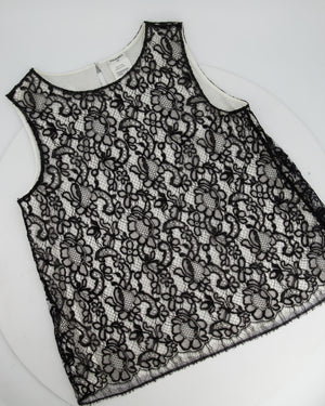 Chanel Vest with Black Lace Overlay FR 42 (UK 14)