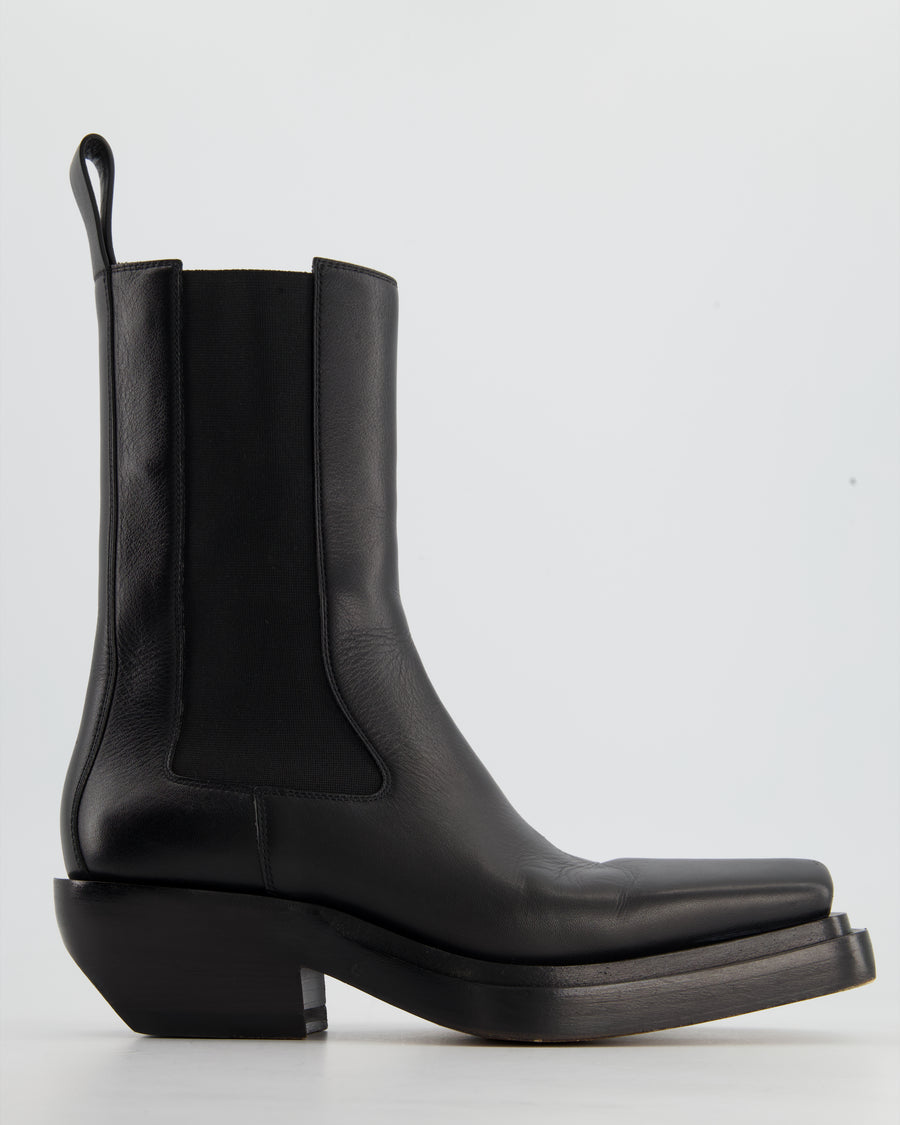 Bottega Veneta Black Leather Chelsea Boots Size EU 38.5