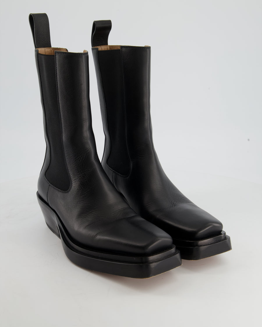 Bottega Veneta Black Leather Chelsea Boots Size EU 38.5