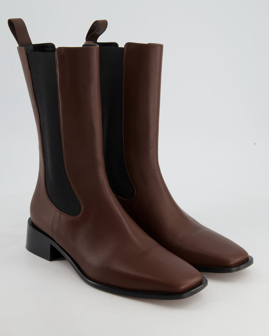 Neous Brown Leather Chelsea Boots Size EU 39.5