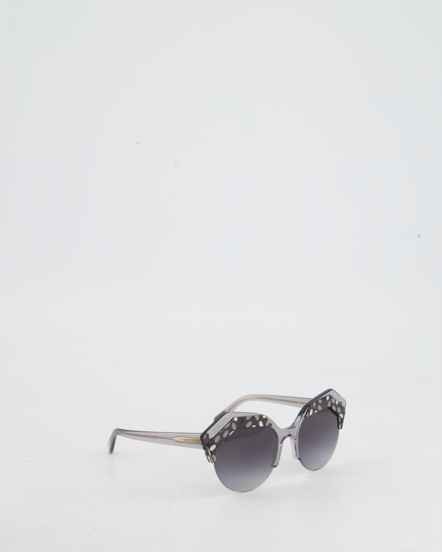 Bulgari Black and Grey Printed Sunglasses