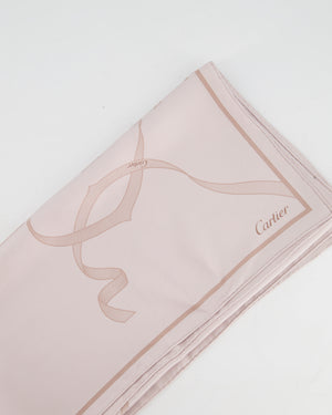 Cartier Pale Pink Printed Silk Scarf
