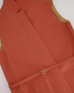 Loro Piana Burnt Orange and Camel Reversible Leather Waist Coat with Belt Size S (UK 8)