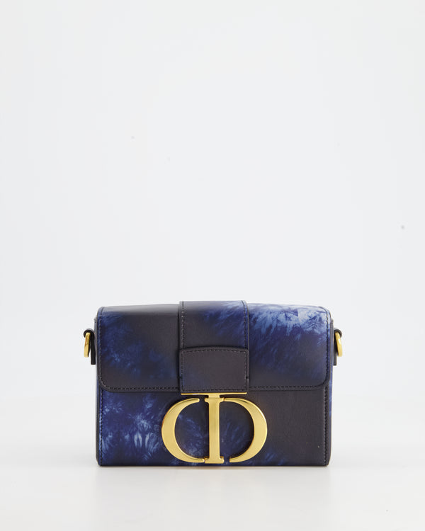 Christian Dior Blue Tye Dye Micro 30 Montaigne Box Bag with Gold Hardware