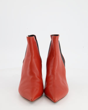 Celine Red Pointed Ankle Boots with Kitten Heel EU 36.5