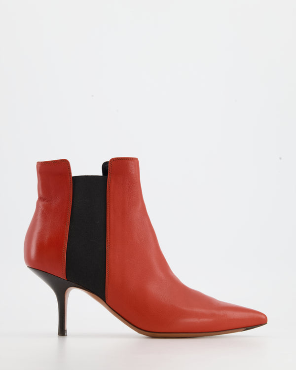 Celine Red Pointed Ankle Boots with Kitten Heel EU 36.5