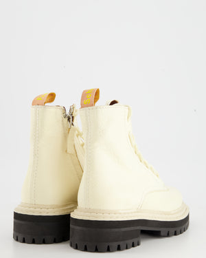 Proenza Schouler Cream Lace Up Zip Ankle Boots Size EU 37