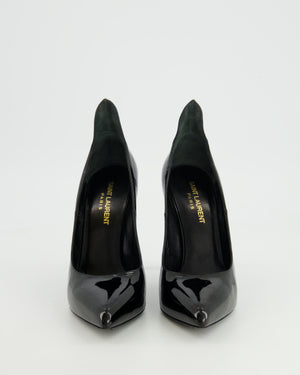 Saint Laurent Black Patent Leather Thorn Pointed Toe Heels Size EU 36