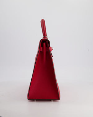 Hermes Kelly Sellier 25 Rouge de Coeur Verso Epsom Palladium Hardware –  Madison Avenue Couture