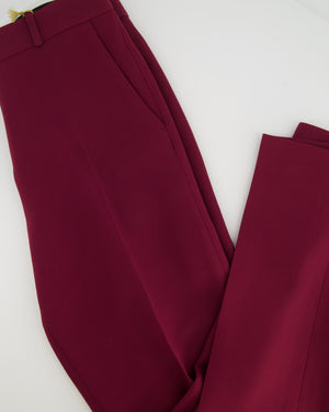 Loro Piana Raspberry Pink Wool Wide Leg Trousers Size IT 44 (UK 12)