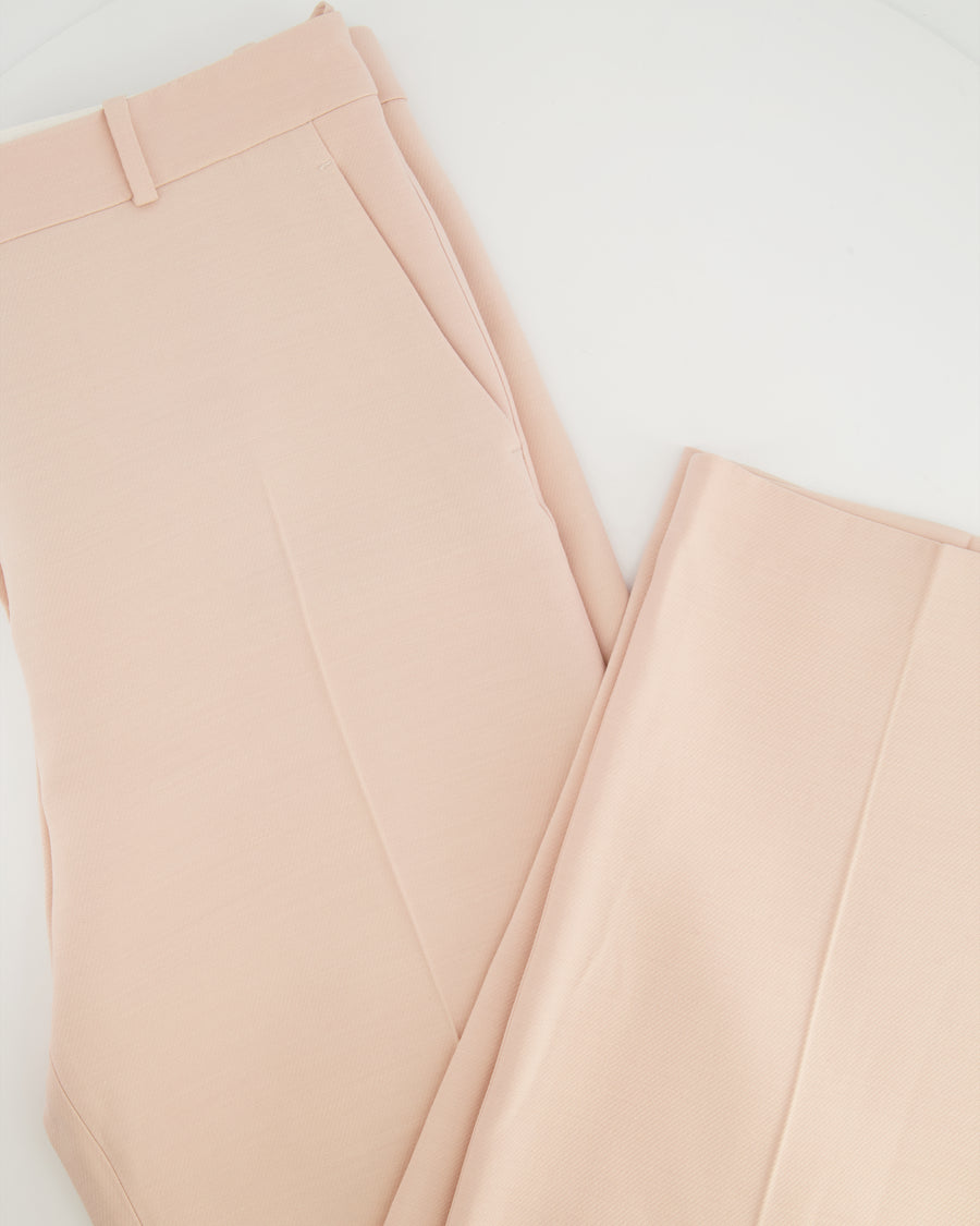 Loro Piana Dusty Pink Wool Wide Leg Trousers Size IT 46 (UK 14)