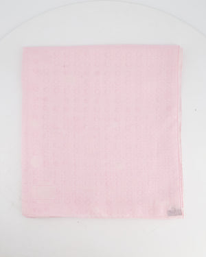 Christian Dior Pink Silk Scarf with Floral Detailing