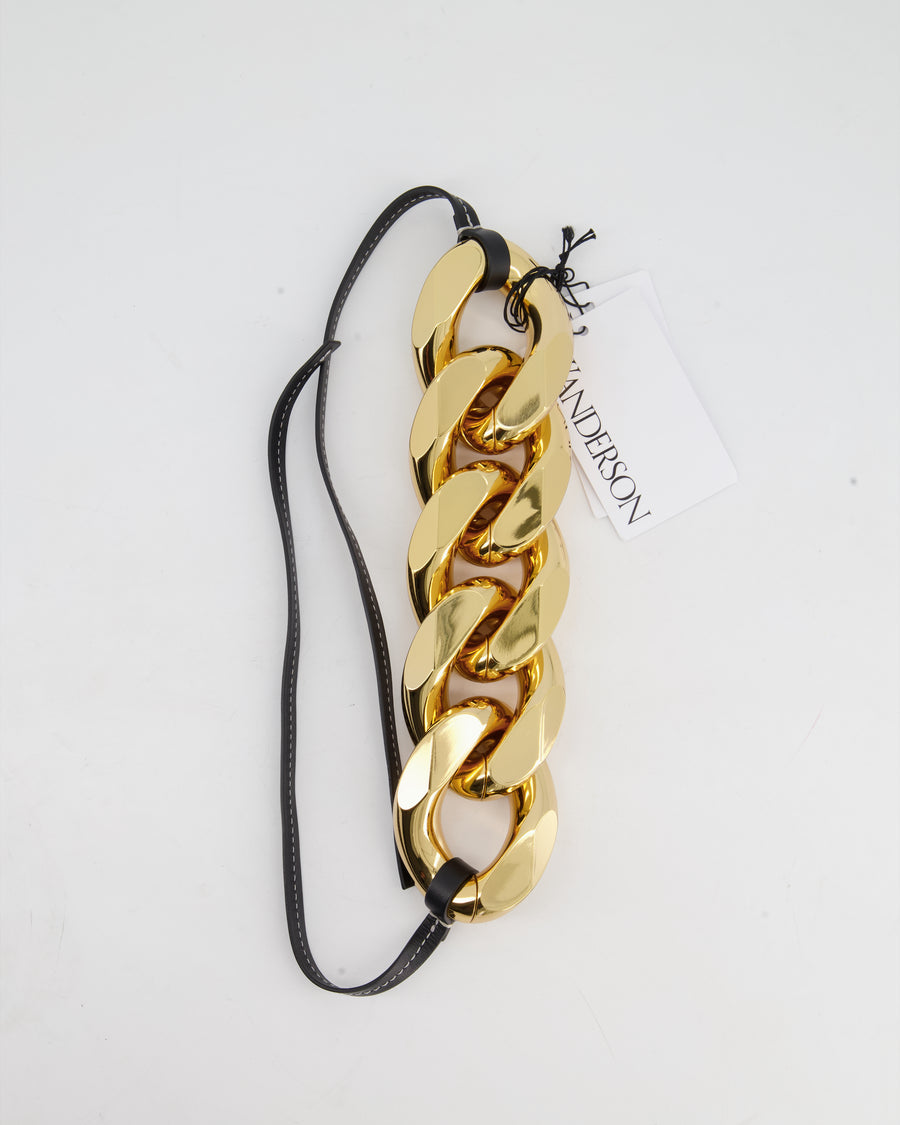 JW Anderson Gold Chunky Chain and Leather Belt