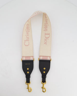 Christian Dior Pale Pink Guitar Bag Strap with Gold Hardware