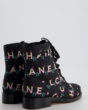 Chanel Multicolour Canvas Logo Boots Size EU 39.5