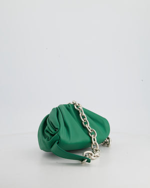 Bottega Veneta Racing Green Pouch Bag with Silver Hardware