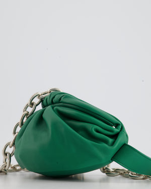 Bottega Veneta Racing Green Pouch Bag with Silver Hardware